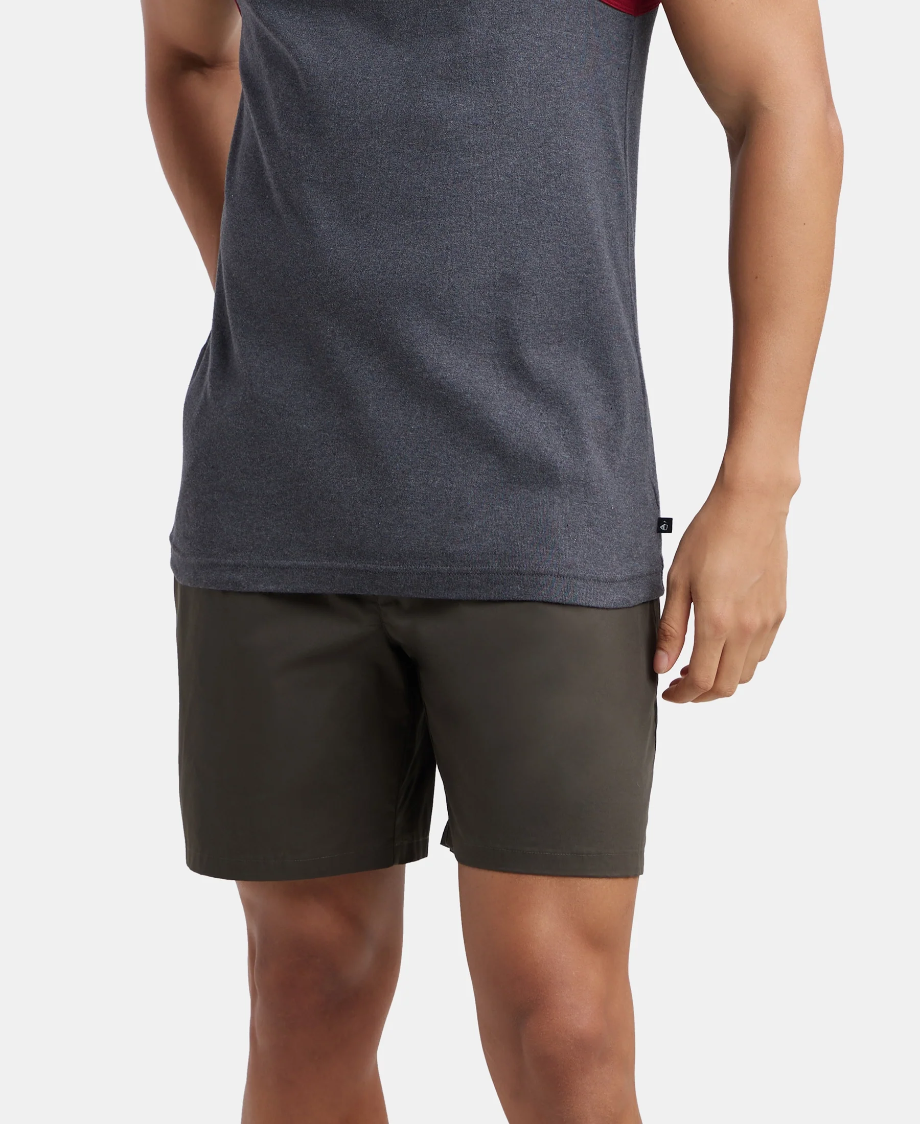 Super Combed Mercerized Cotton Woven Fabric Boxer Shorts - Deep Olive - Image 3