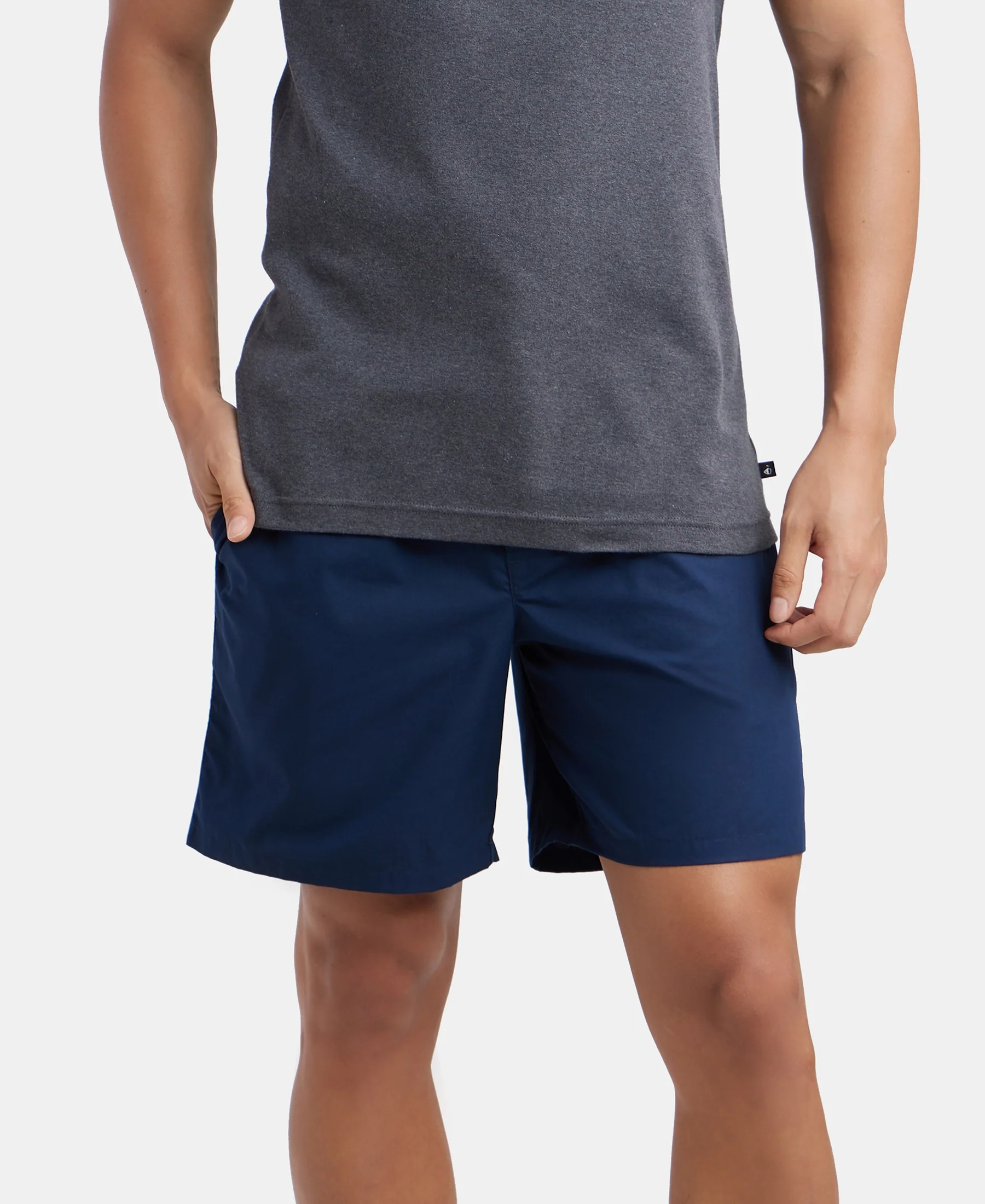 Super Combed Mercerized Cotton Woven Fabric Boxer Shorts - Navy - Image 3