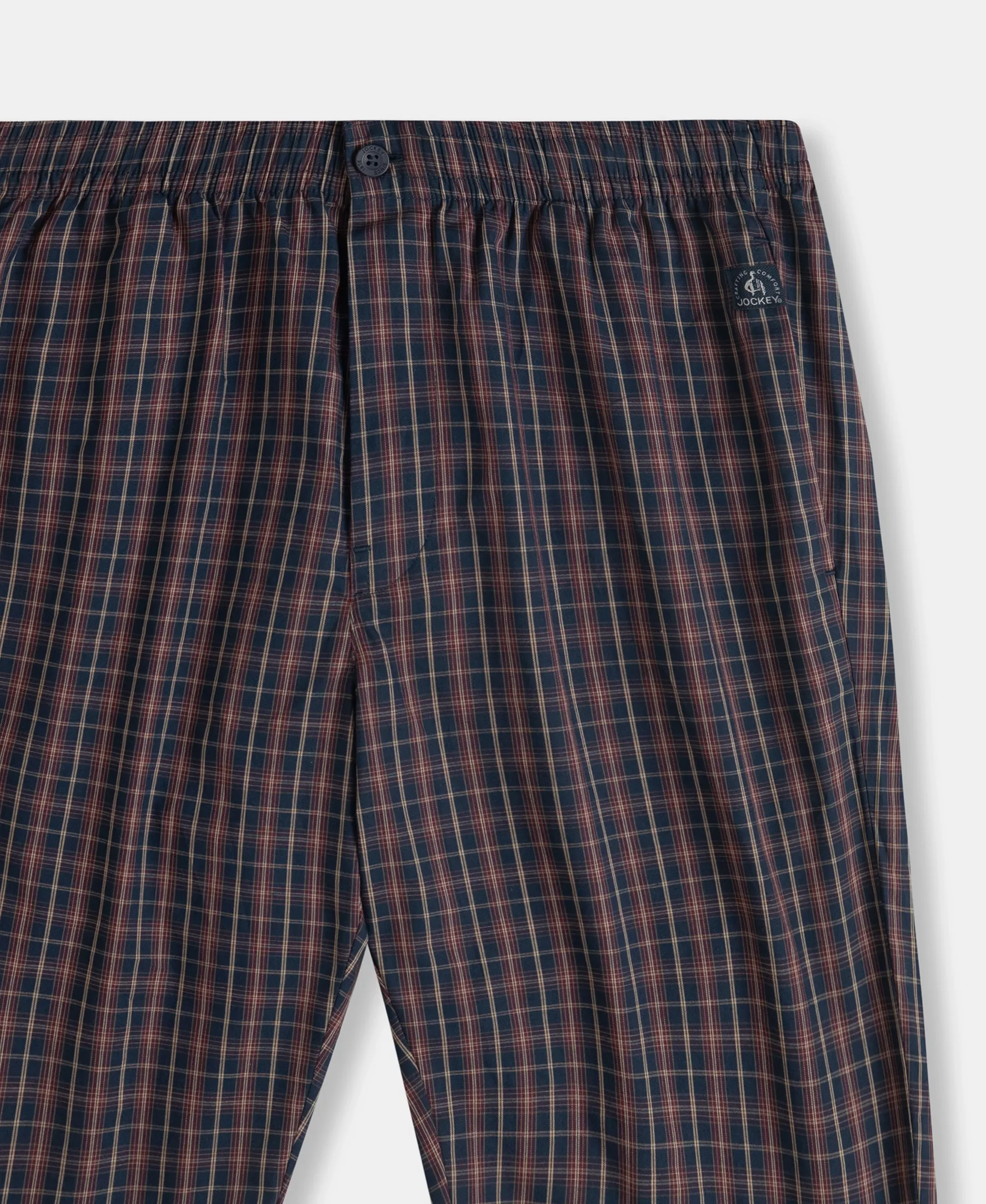 Super Combed Mercerized Cotton Woven Fabric Regular Fit Checkered Bermuda with Side Pockets - Navy & Maroon - Image 9