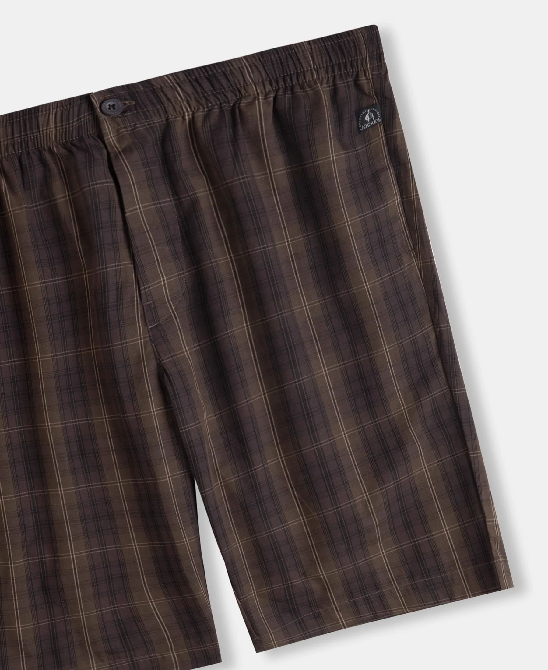 Super Combed Mercerized Cotton Woven Fabric Regular Fit Checkered Bermuda with Side Pockets - Olive Black - Image 9