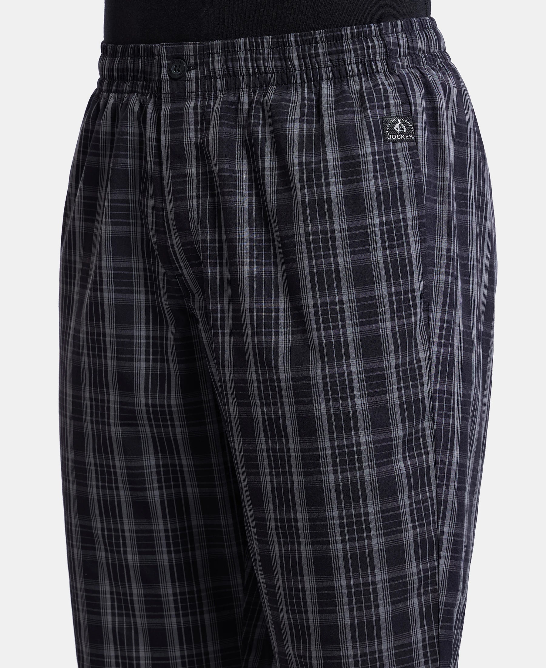 Super Combed Mercerized Cotton Woven Fabric Regular Fit Printed Bermuda with Side Pockets - Black - Image 7