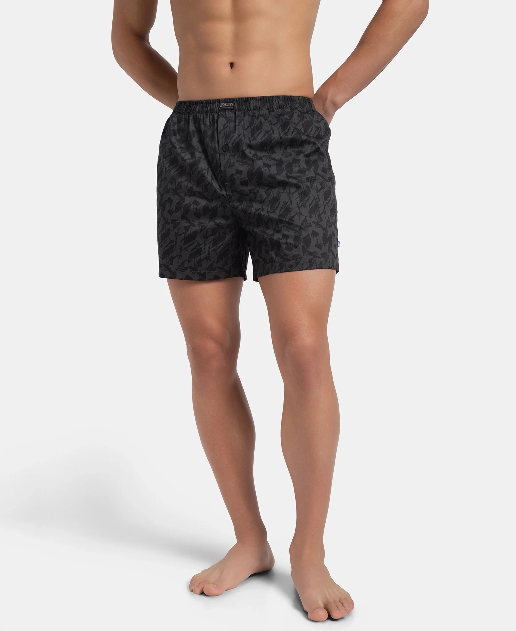 Super Combed Mercerized Cotton Woven Printed Inner Boxers with Ultrasoft and Durable Inner Waistband - Black & Thyme New (Pack of 2) - Image 11