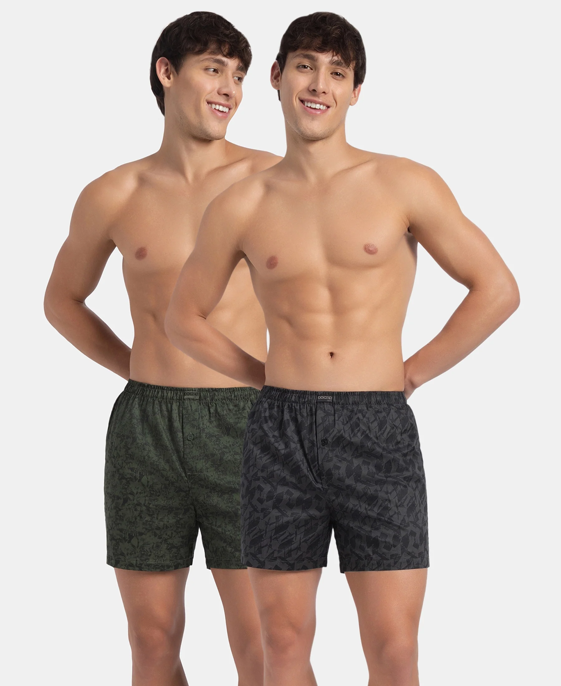 Super Combed Mercerized Cotton Woven Printed Inner Boxers with Ultrasoft and Durable Inner Waistband - Black & Thyme New (Pack of 2) - Image 5