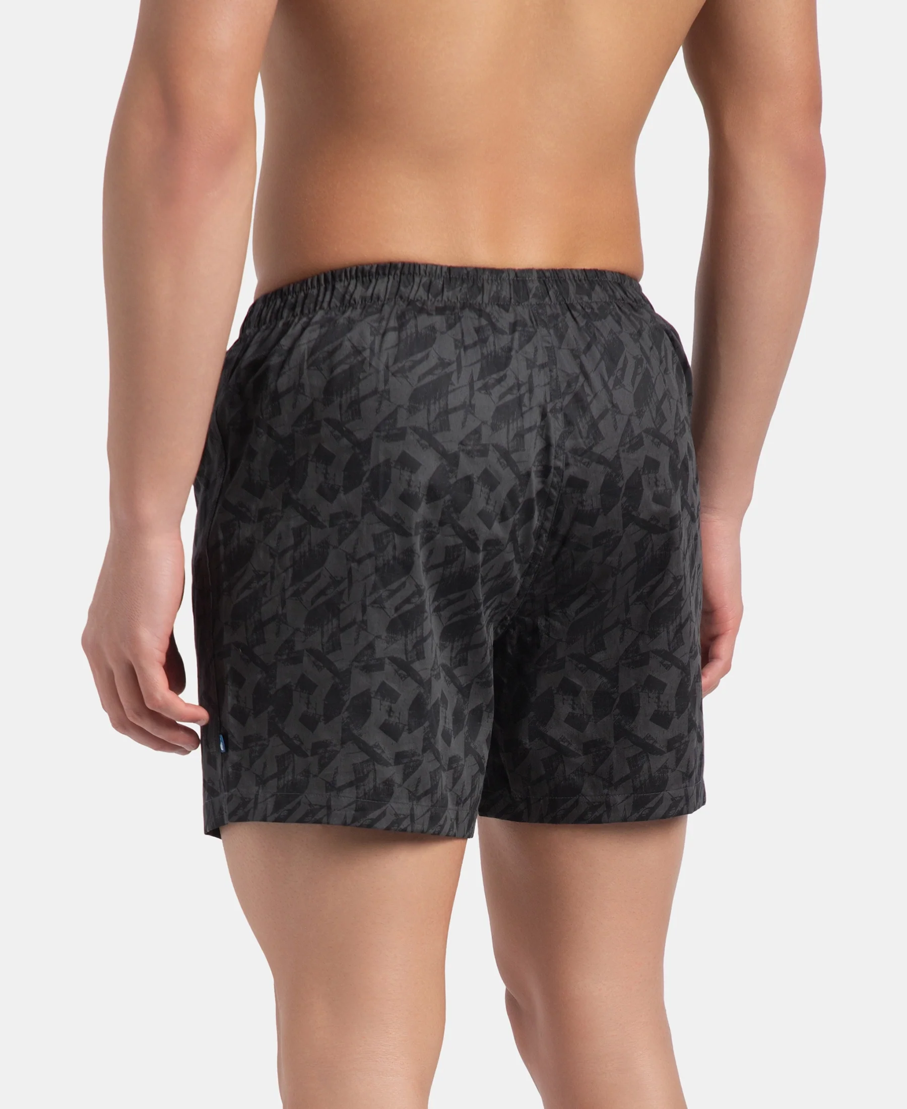 Super Combed Mercerized Cotton Woven Printed Inner Boxers with Ultrasoft and Durable Inner Waistband - Black & Thyme New (Pack of 2) - Image 7