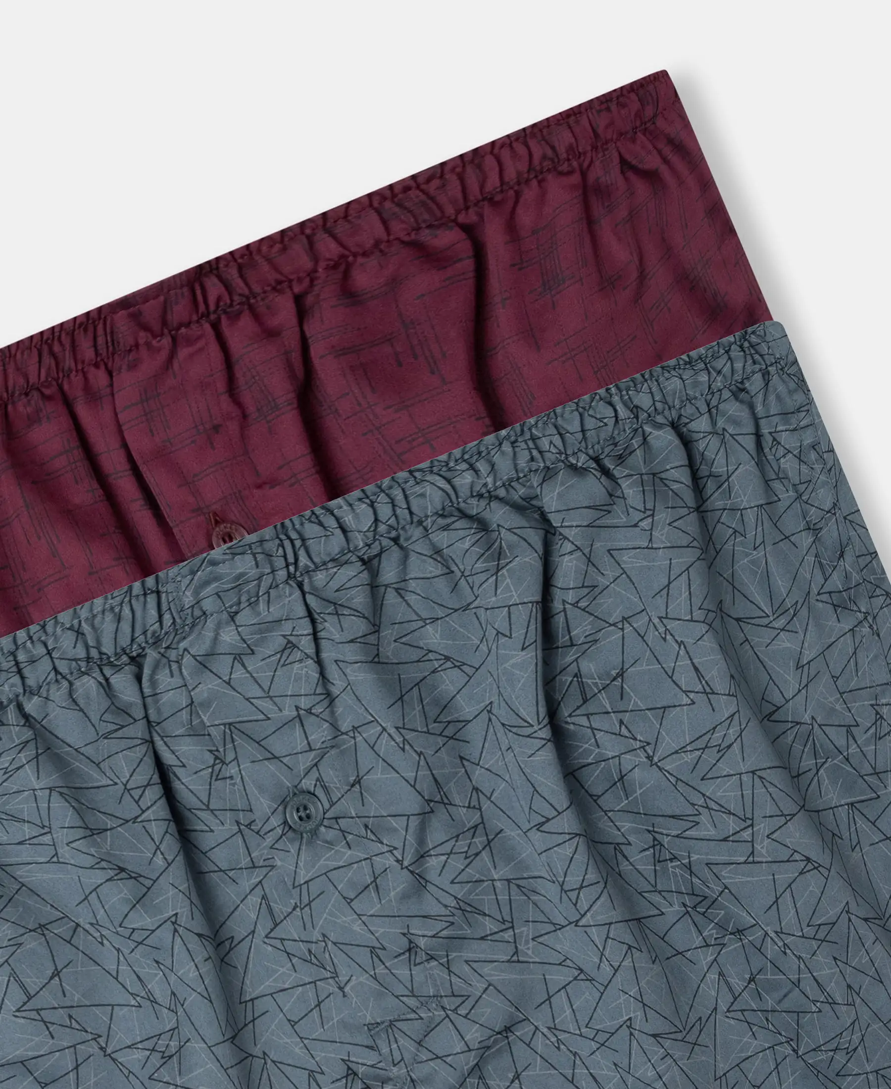 Super Combed Mercerized Cotton Woven Printed Inner Boxers with Ultrasoft and Durable Inner Waistband - Mauve Wine & Deep Slate (Pack of 2) - Image 17
