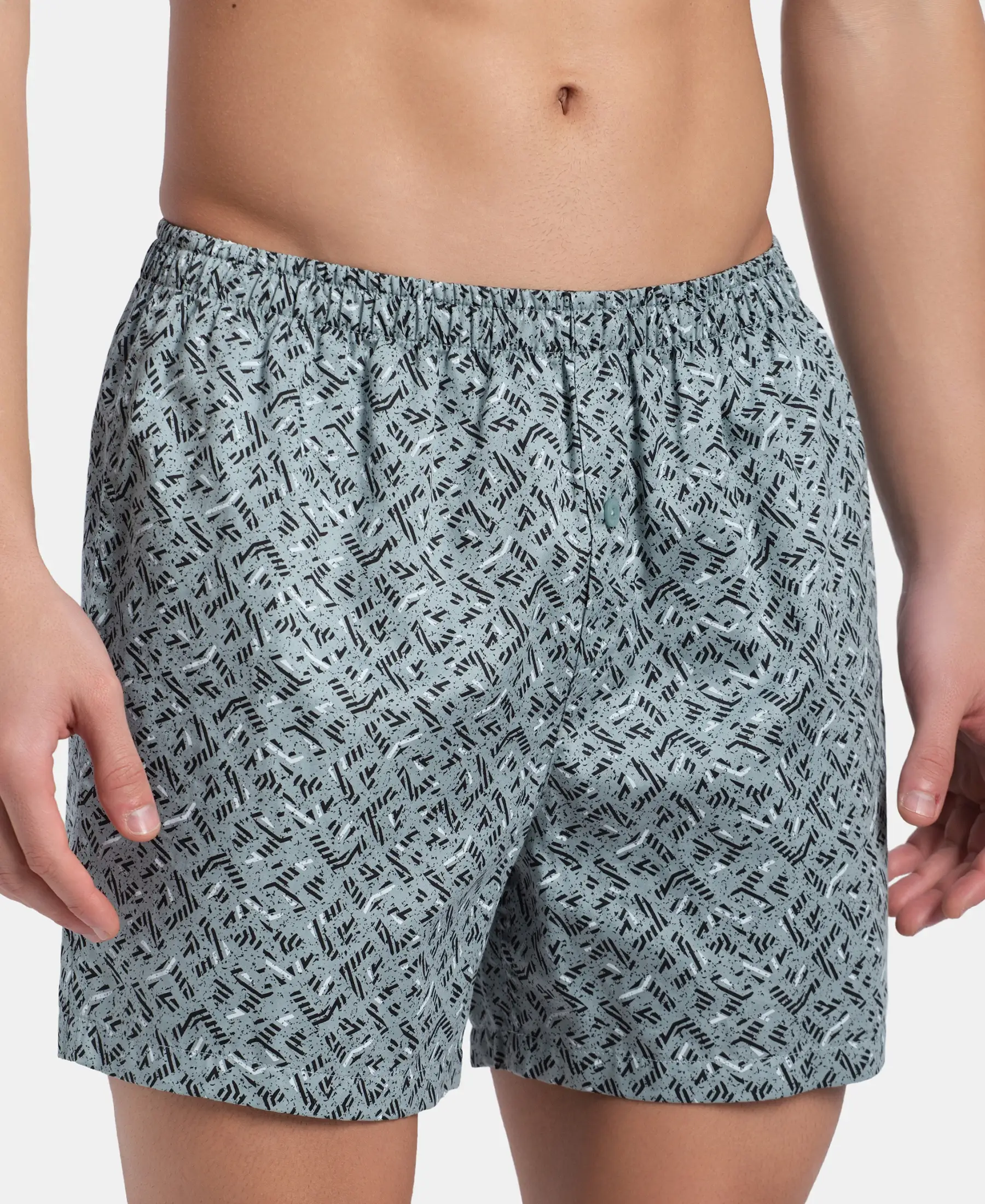 Super Combed Mercerized Cotton Woven Printed Inner Boxers with Ultrasoft and Durable Inner Waistband - Slate & Balsam Green (Pack of 2) - Image 13