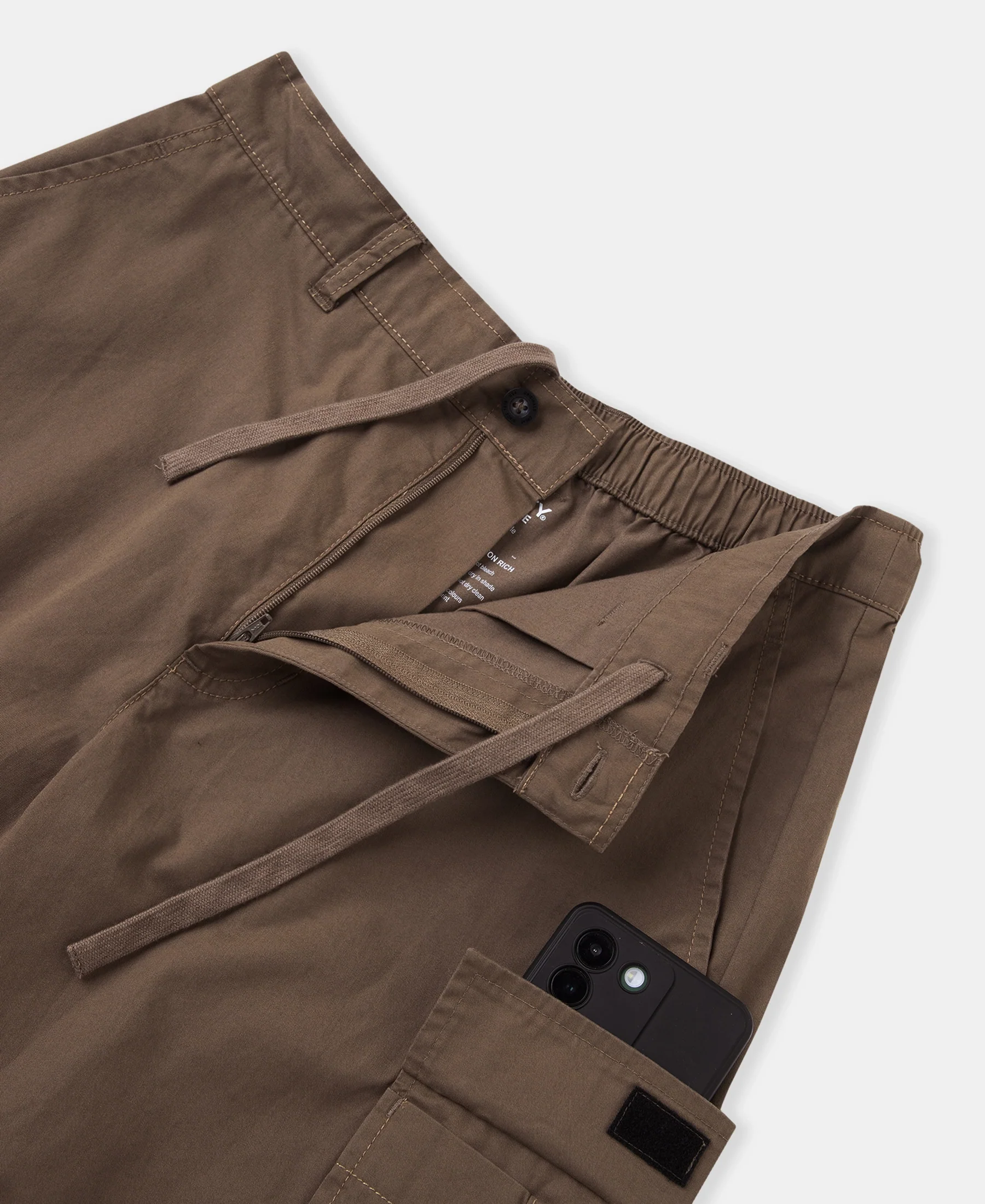 Super Combed Cotton Woven Regular Fit Cargo Jogger with Seven Pockets - Dark Khaki - Image 10