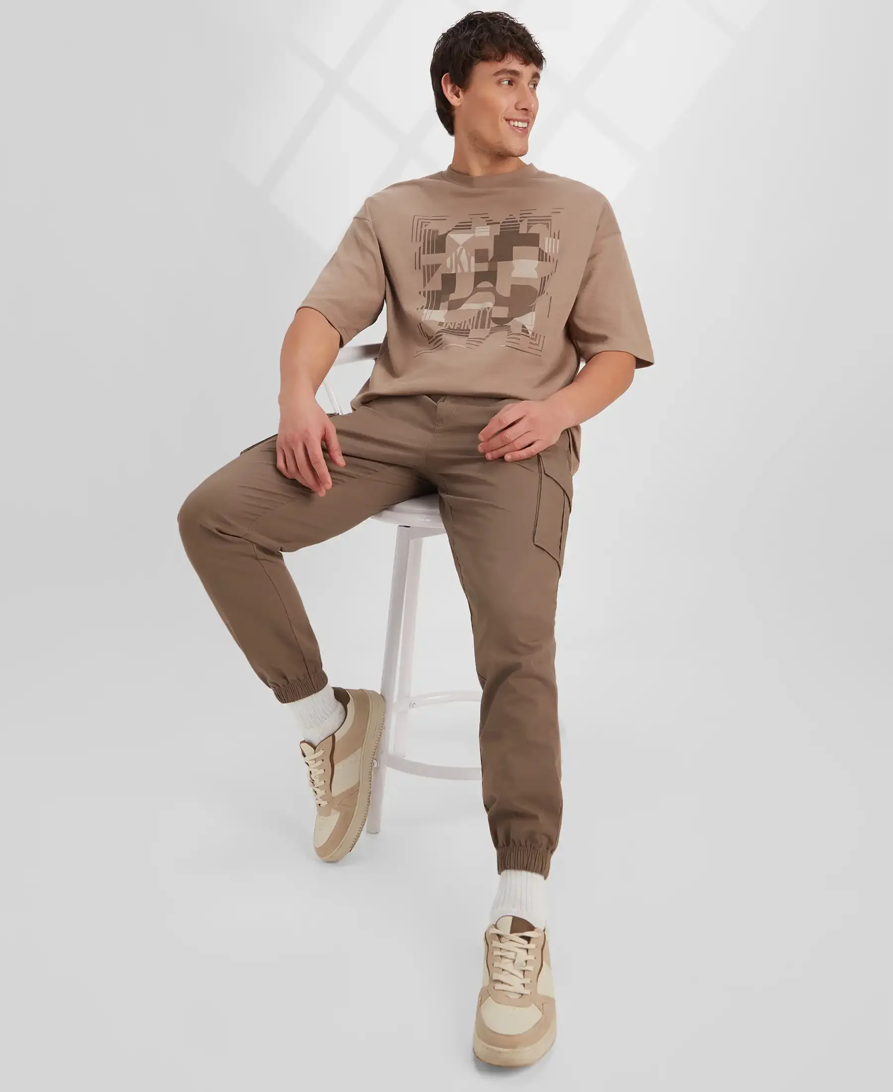 Super Combed Cotton Woven Regular Fit Cargo Jogger with Seven Pockets - Dark Khaki - Image 6