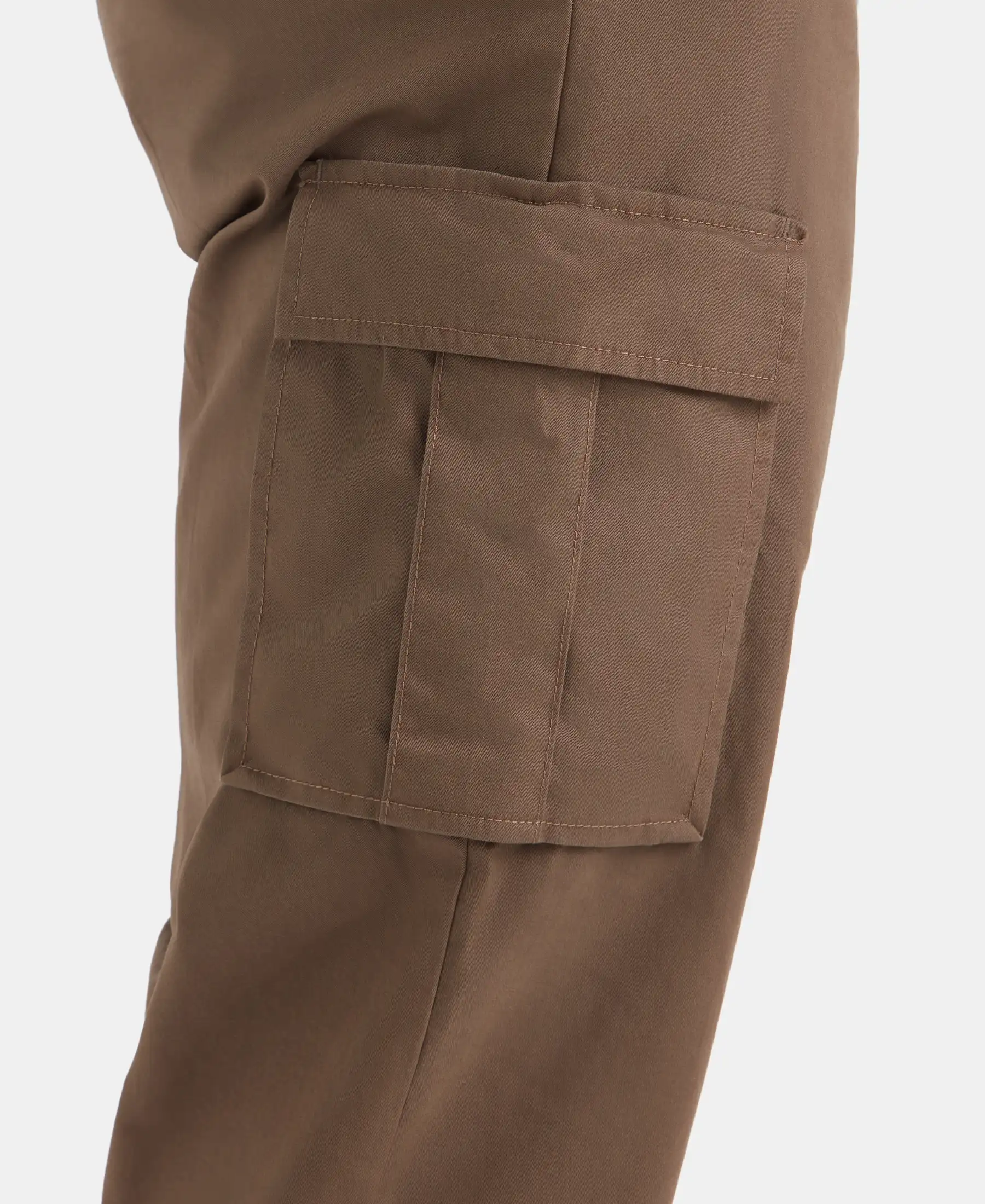 Super Combed Cotton Woven Regular Fit Cargo Jogger with Seven Pockets - Dark Khaki - Image 8