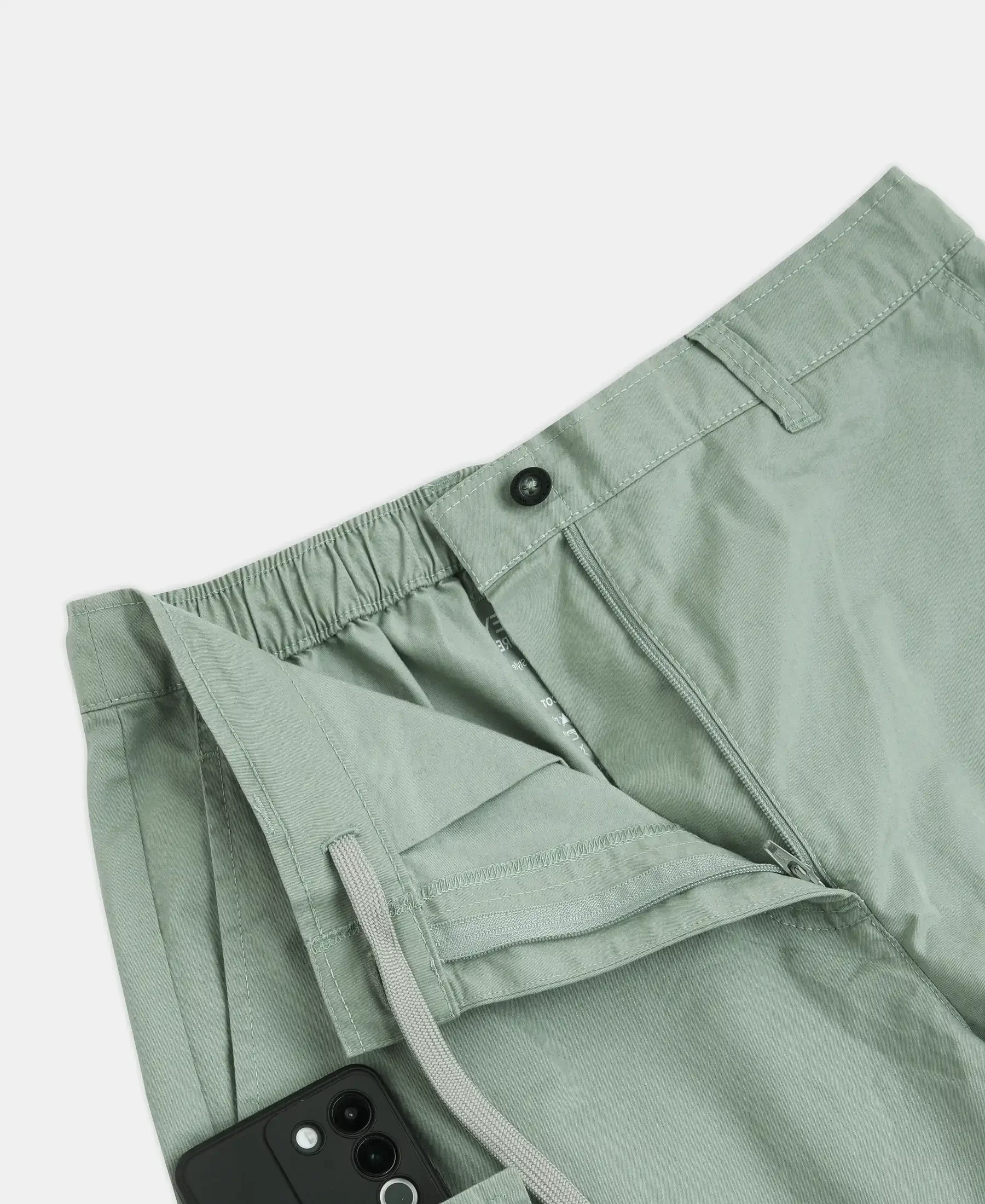 Super Combed Cotton Woven Regular Fit Cargo Jogger with Seven Pockets - Iceberg Green - Image 10