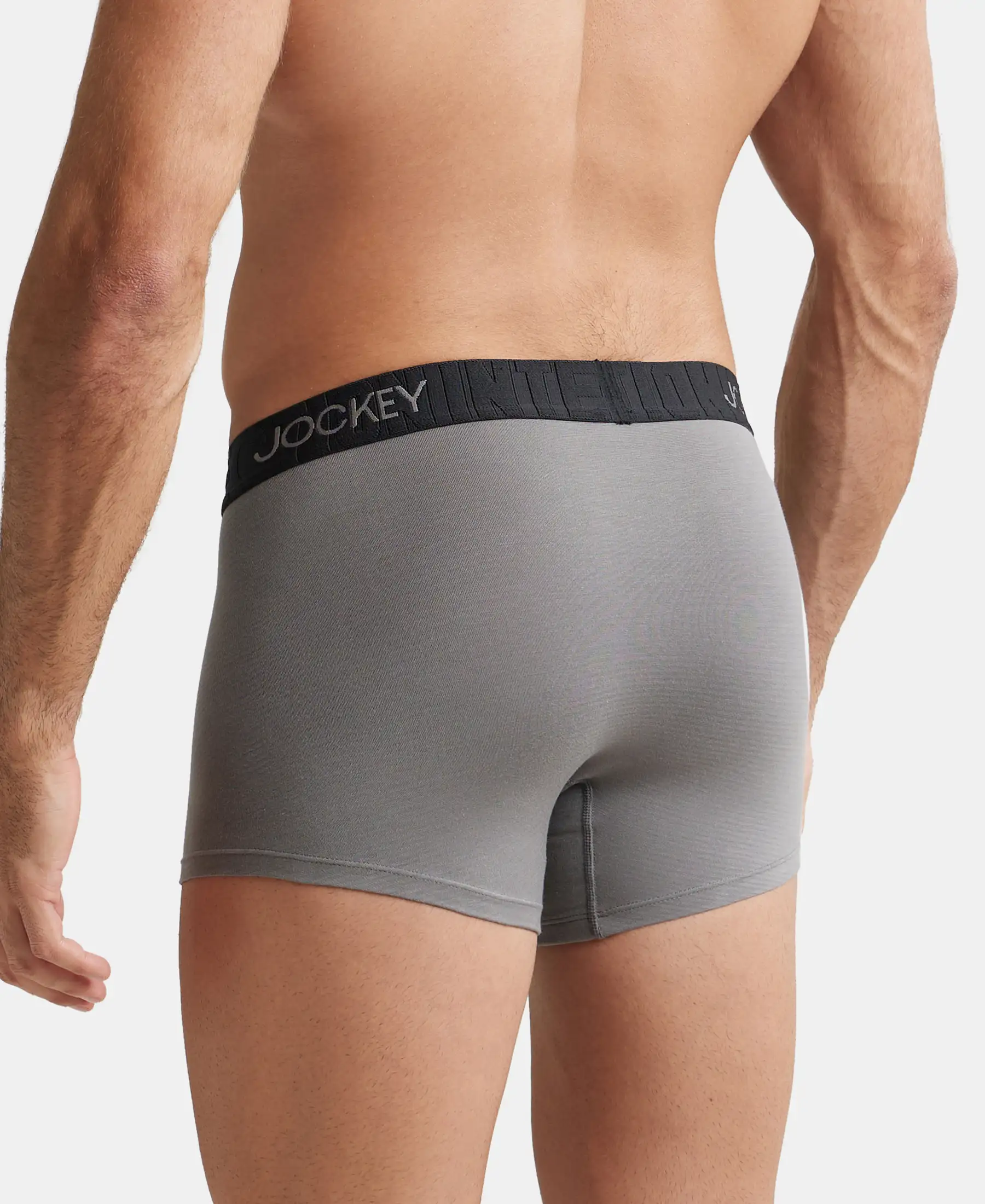 Supima Cotton Elastane Stretch Solid Trunk with Ultrasoft Waistband - Gunmetal - Image 3