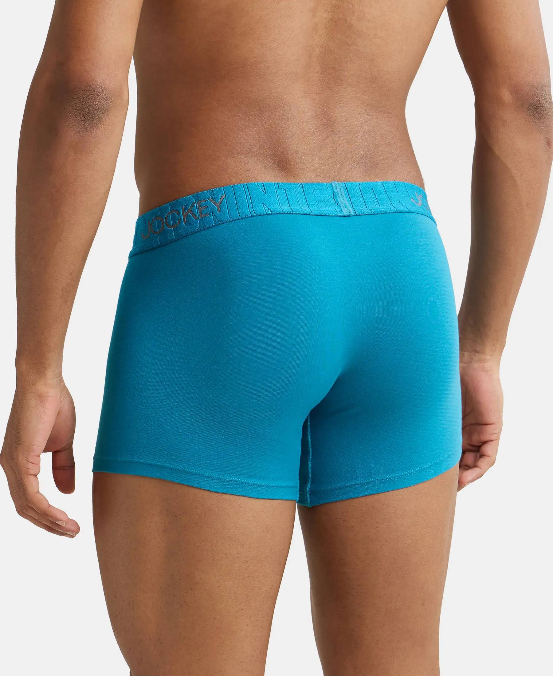 Supima Cotton Elastane Stretch Solid Trunk with Ultrasoft Waistband - Ocean Depth - Image 3