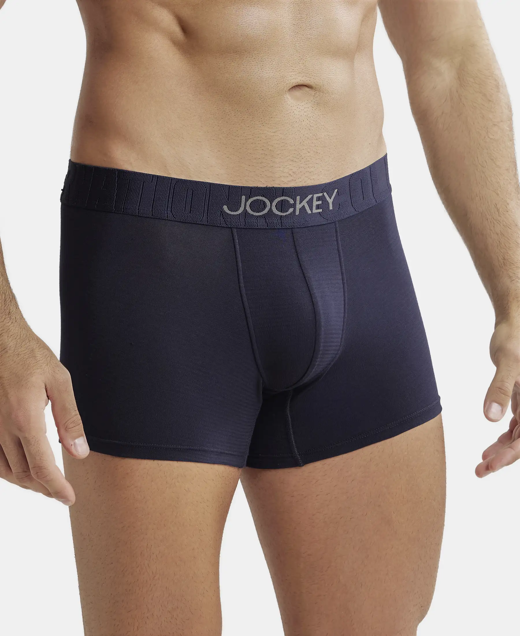 Supima Cotton Elastane Stretch Solid Trunk with Ultrasoft Waistband - True Navy - Image 2