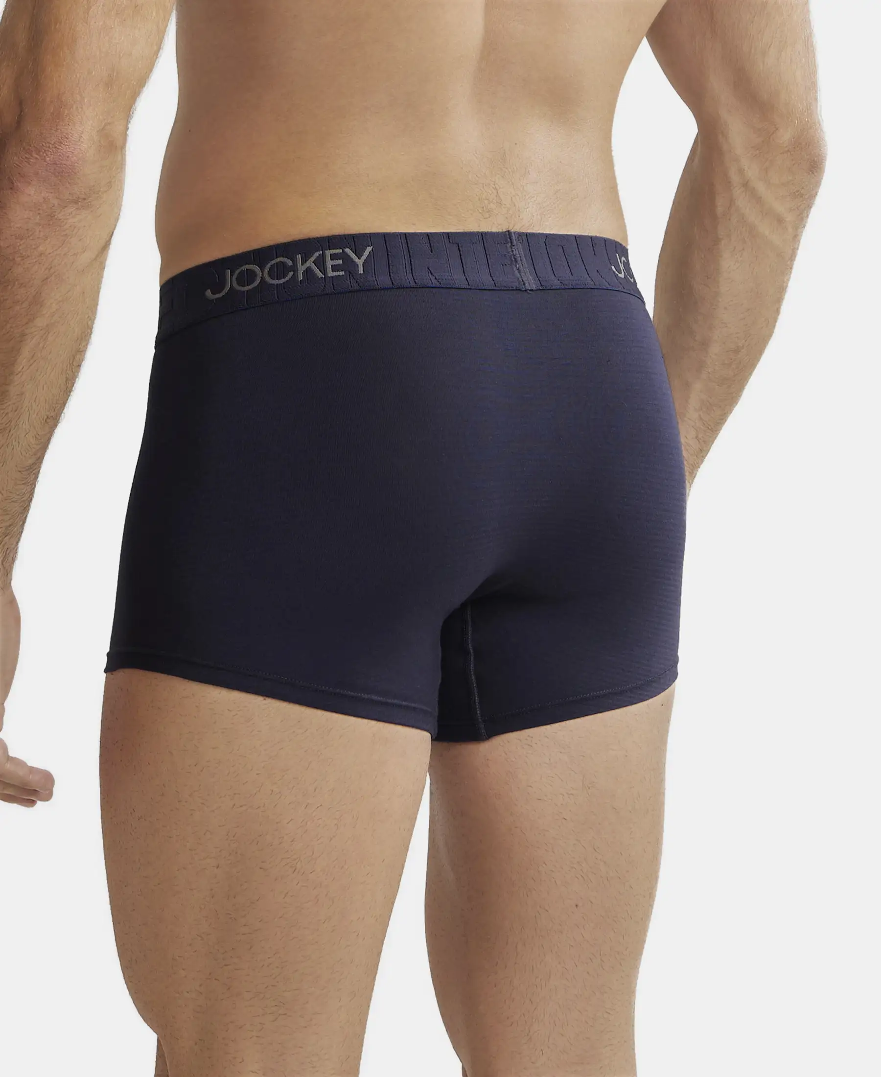 Supima Cotton Elastane Stretch Solid Trunk with Ultrasoft Waistband - True Navy - Image 3