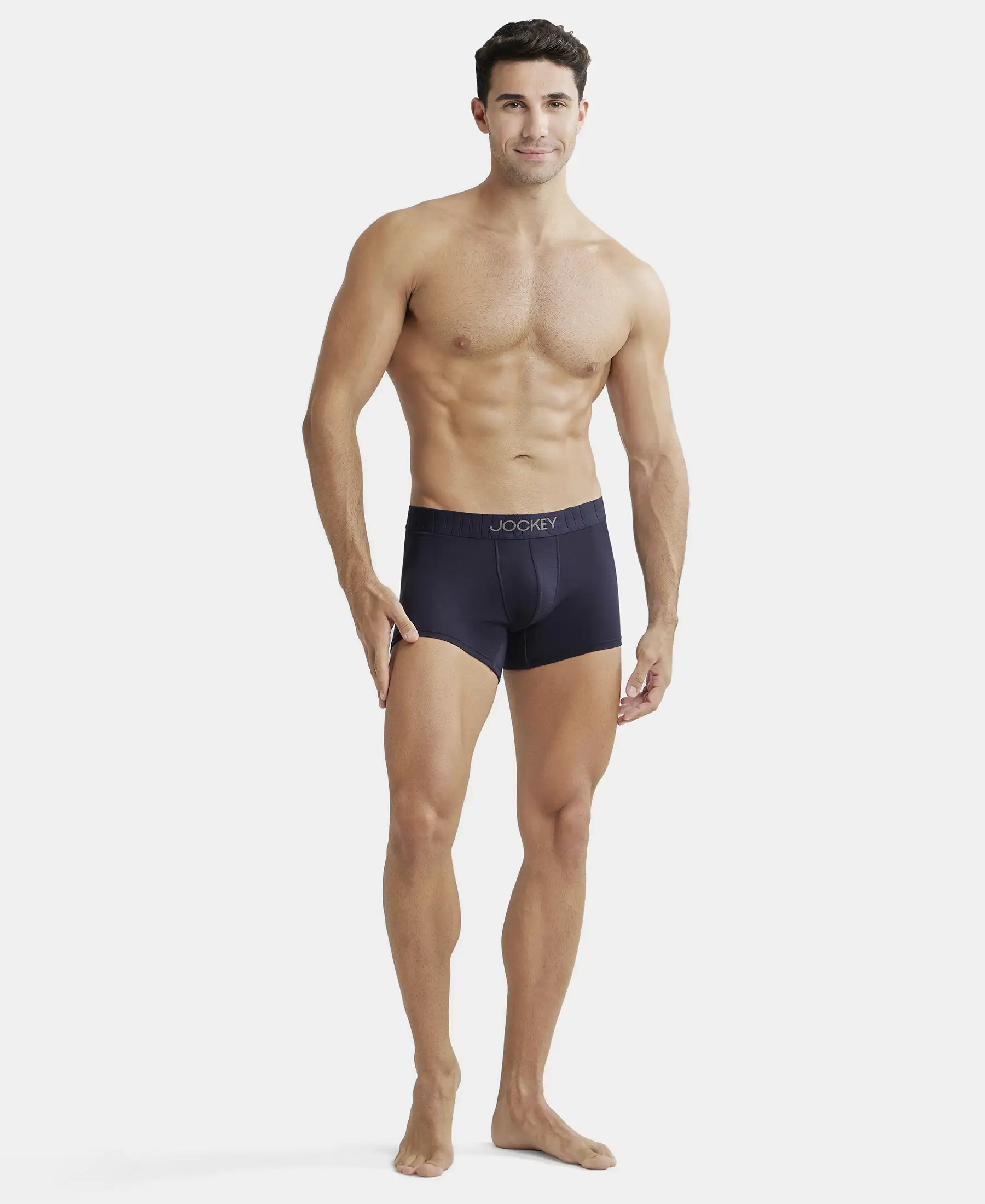Supima Cotton Elastane Stretch Solid Trunk with Ultrasoft Waistband - True Navy - Image 4