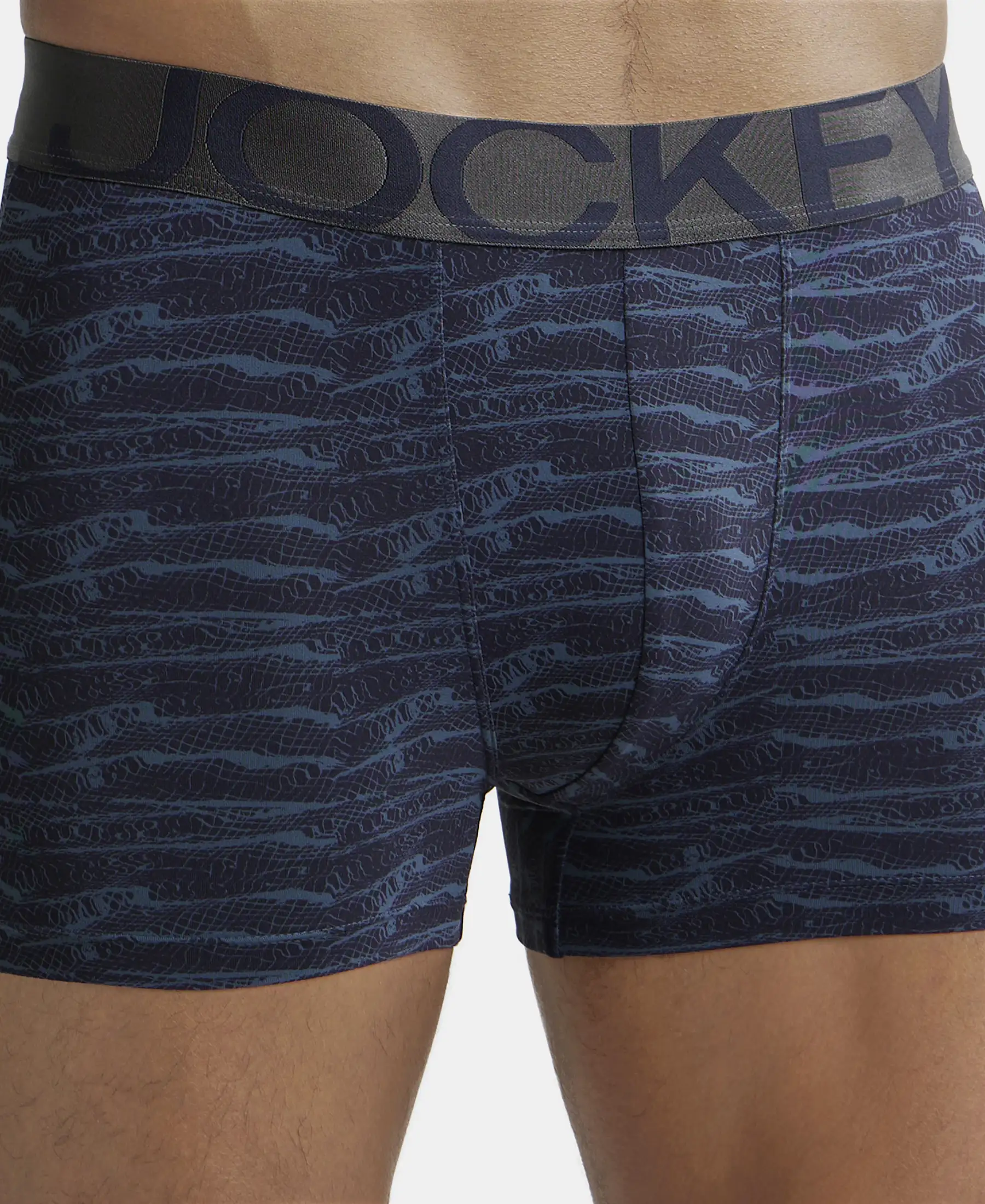 Tactel Microfiber Elastane Stretch Printed Trunk with Moisture Move Properties - True Navy Printed - Image 6