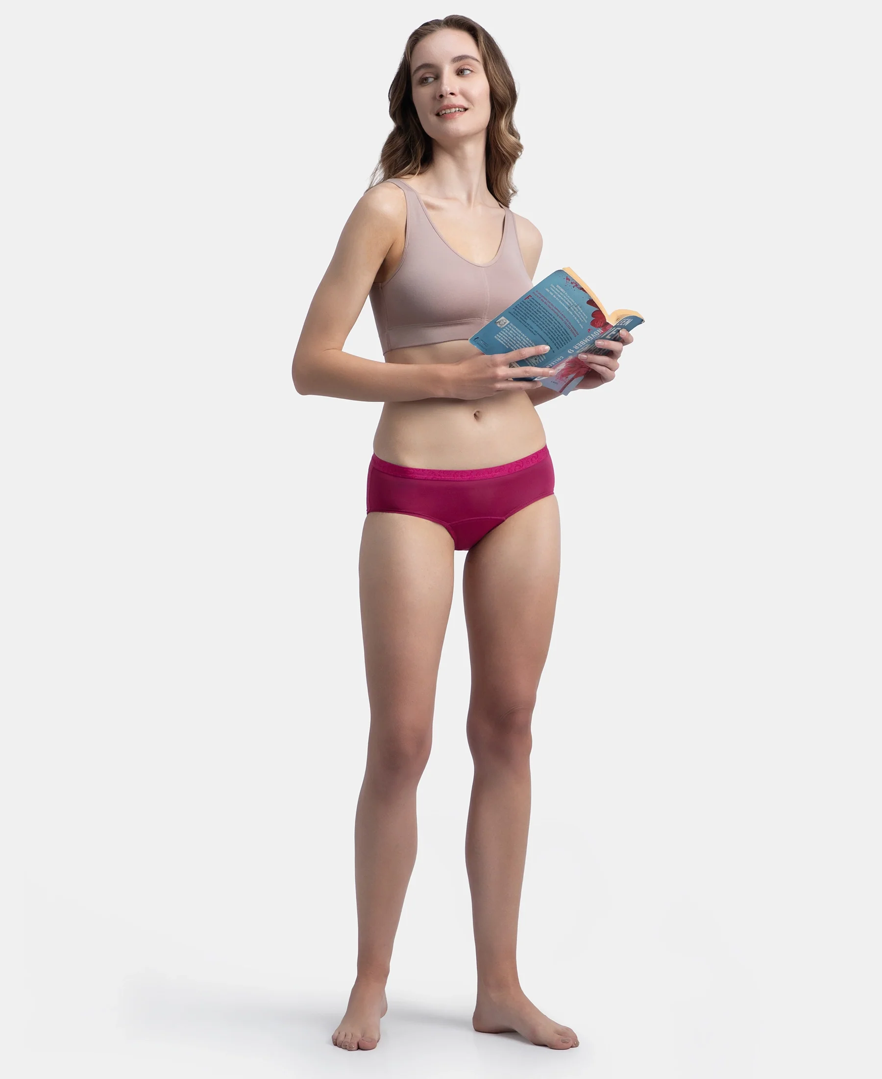 Tactel Microfiber Elastane Stretch Period Panty with Leak Proof Inner Absorbent Layer and StayFresh Treatment - Anemone - Image 8