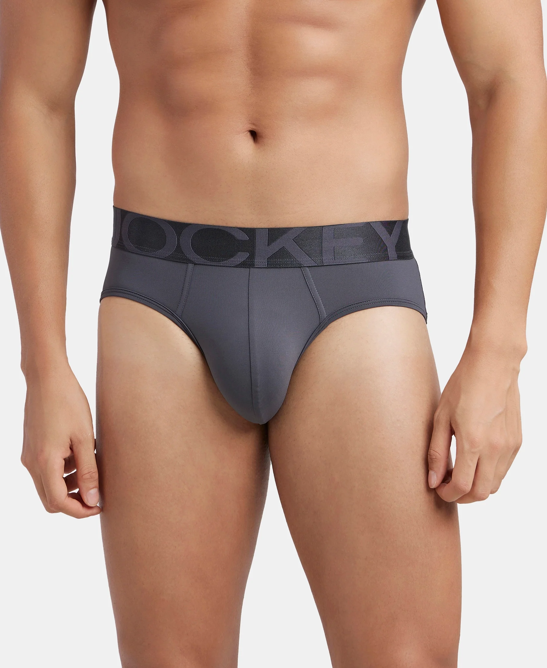 Tactel Microfiber Elastane Stretch Solid Brief with Moisture Move Properties - Ebony & Navy (Pack of 2) - Image 2