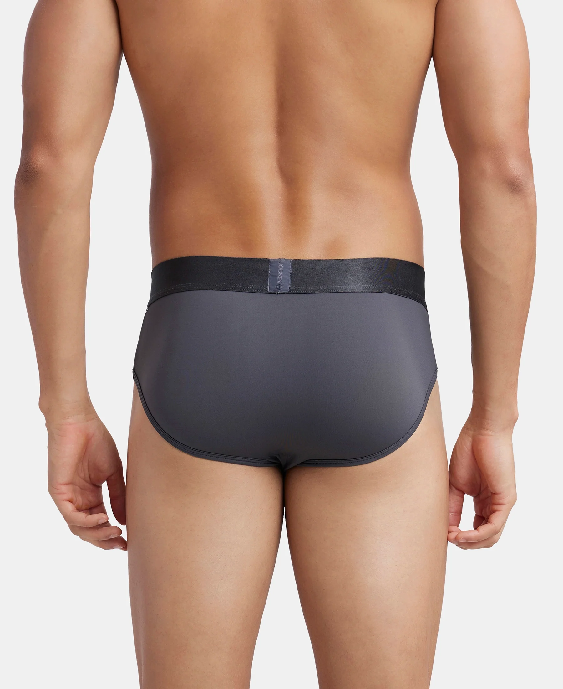 Tactel Microfiber Elastane Stretch Solid Brief with Moisture Move Properties - Ebony & Navy (Pack of 2) - Image 7