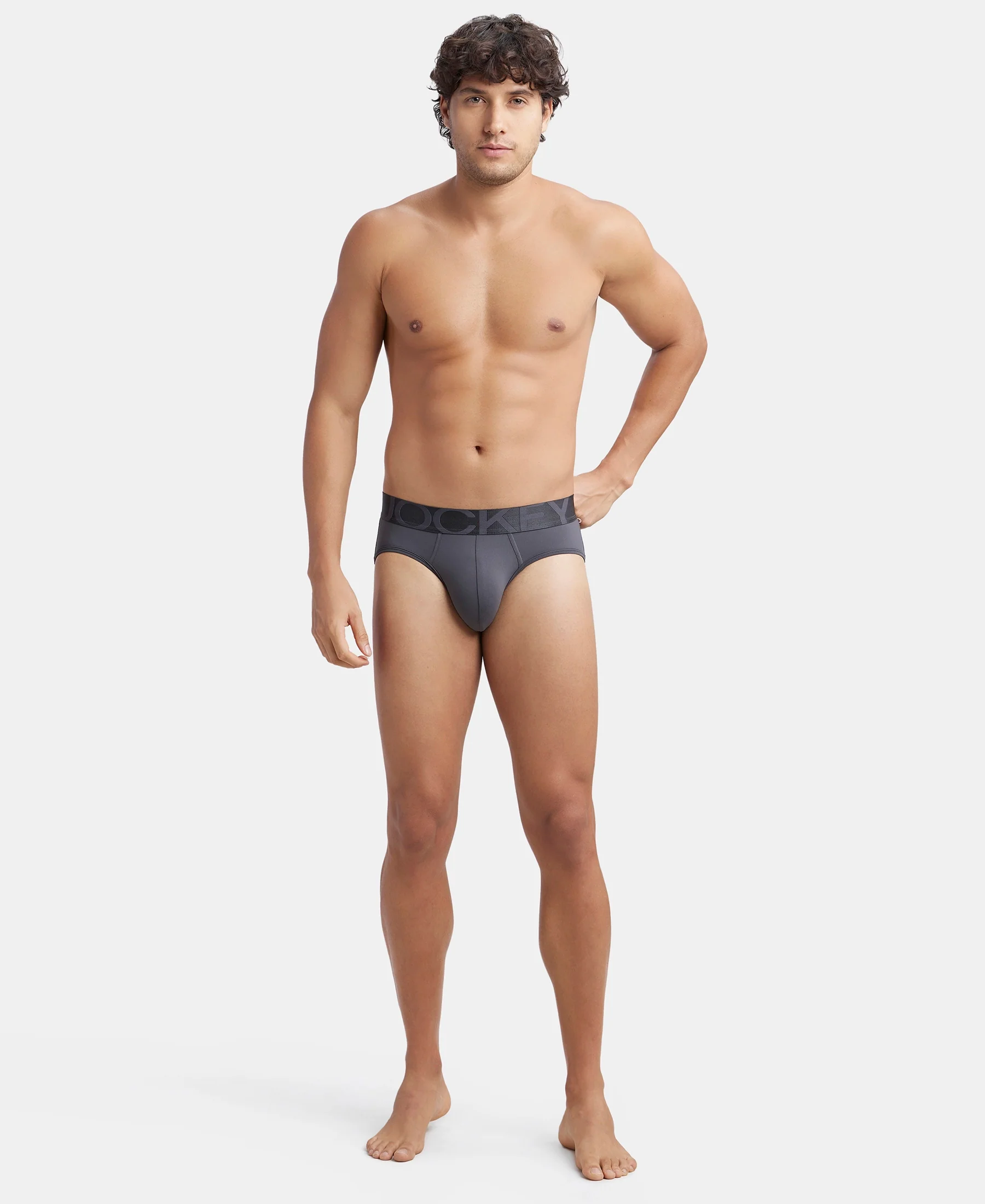 Tactel Microfiber Elastane Stretch Solid Brief with Moisture Move Properties - Ebony & Navy (Pack of 2) - Image 9