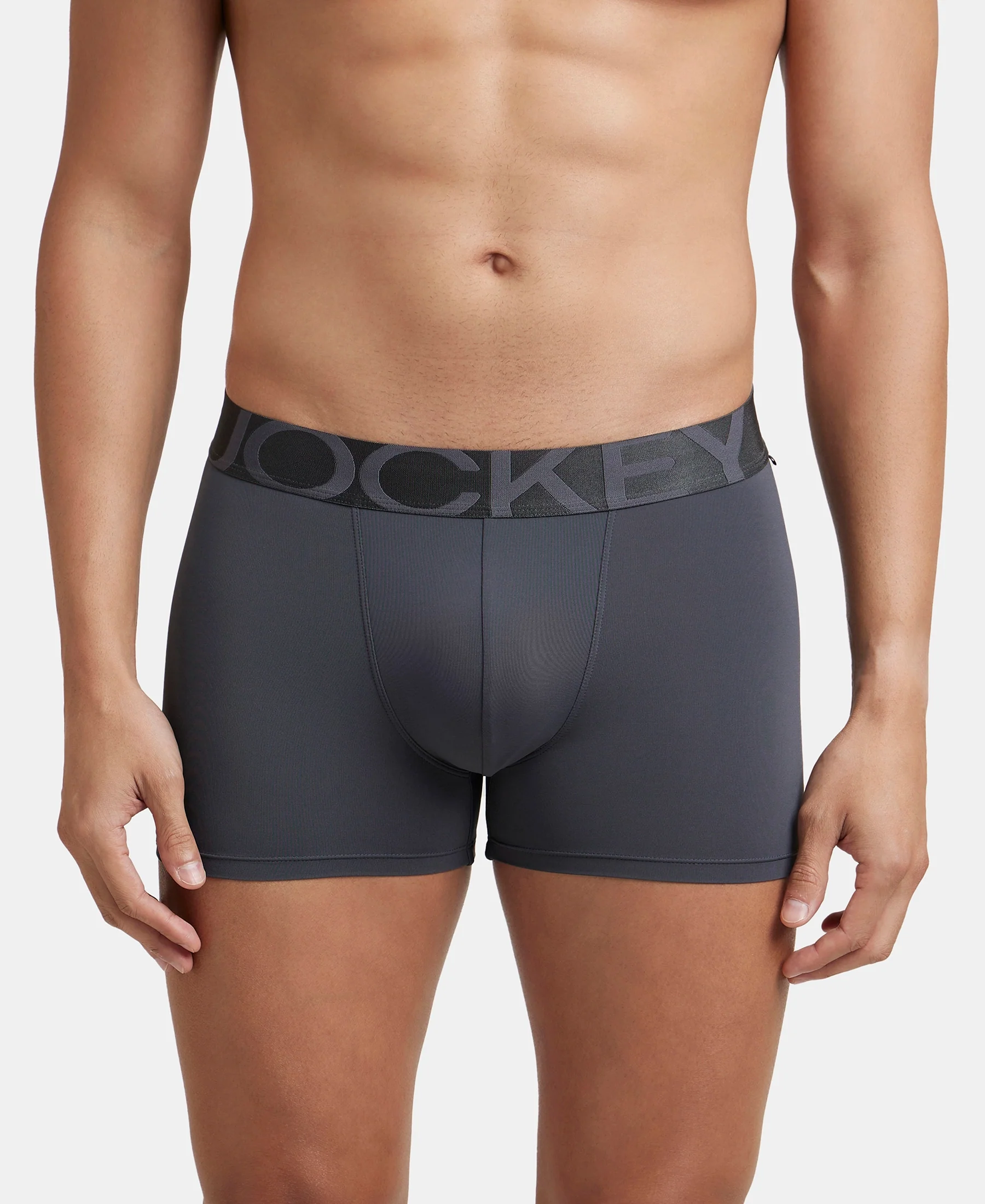 Tactel Microfiber Elastane Stretch Solid Trunk with Moisture Move Properties - Ebony & Navy (Pack of 2) - Image 2
