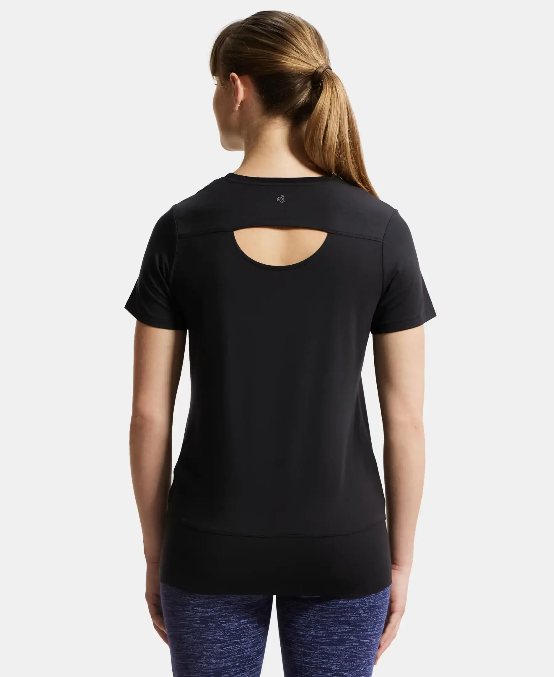 Tencel Lyocell Elastane Stretch Relaxed Fit Graphic Printed Half Sleeve T-Shirt - Black - Image 3