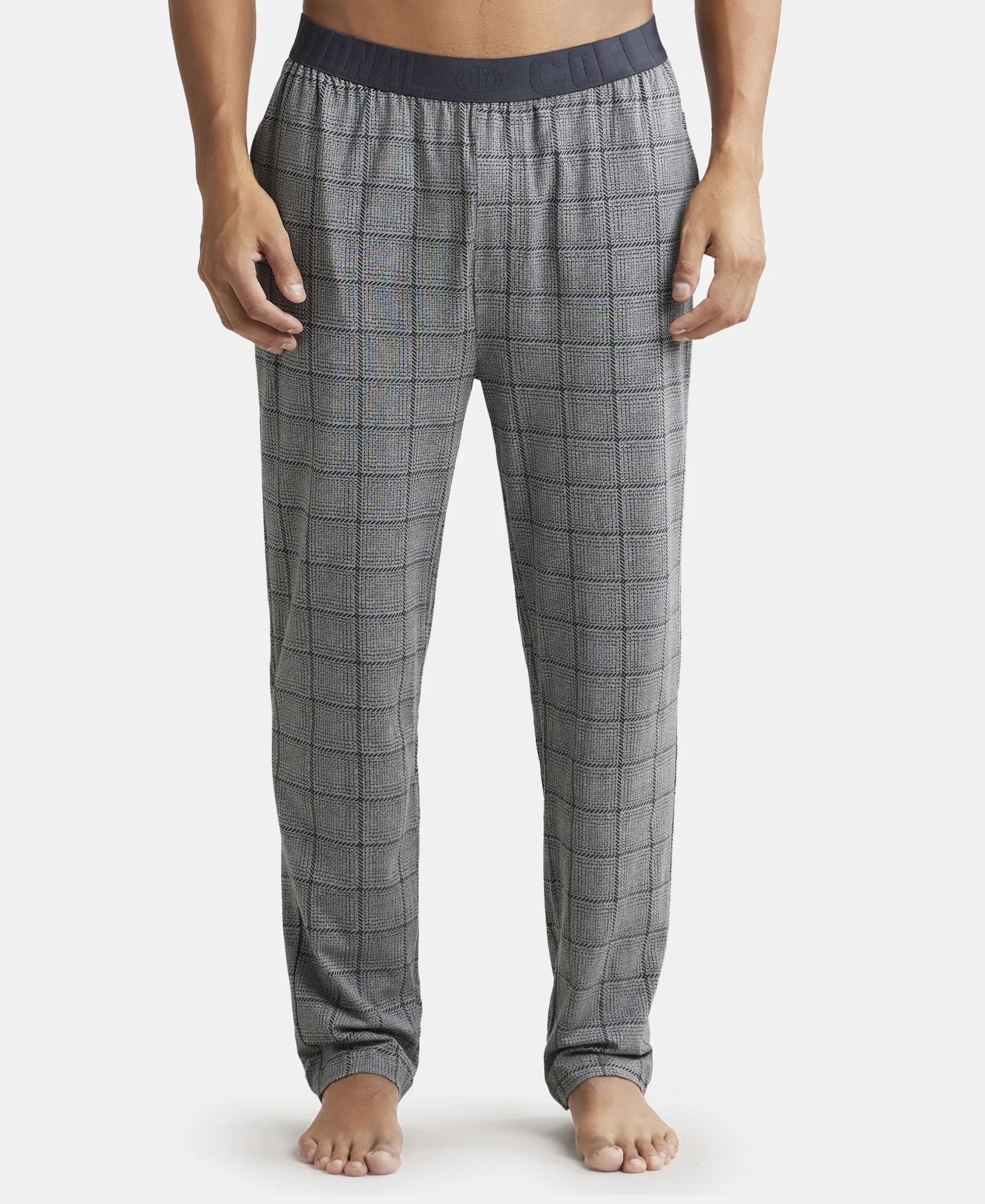 Tencel Micro Modal Cotton Elastane Stretch Regular Fit Pyjama with Side Pockets - Mid Grey