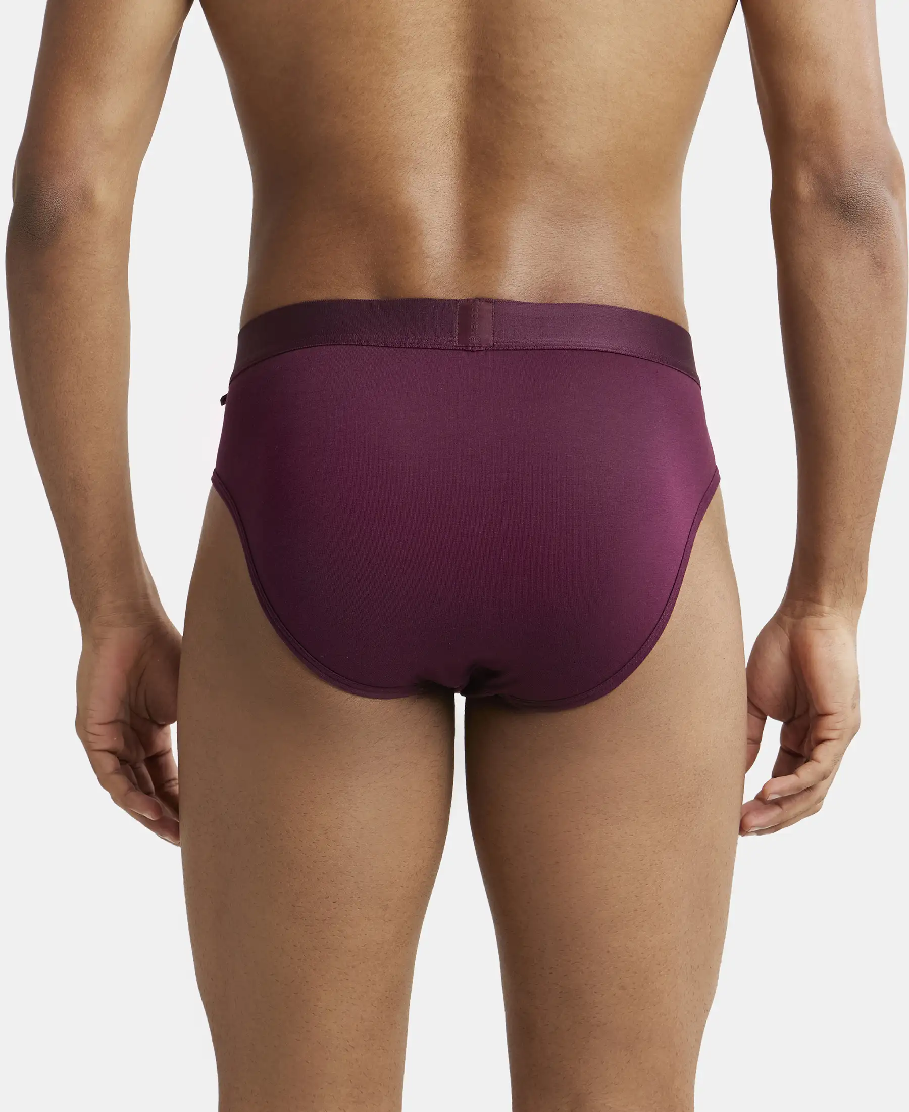 Tencel Micro Modal Cotton Elastane Stretch Solid Brief with Natural StayFresh Properties - Wine Tasting - Image 3