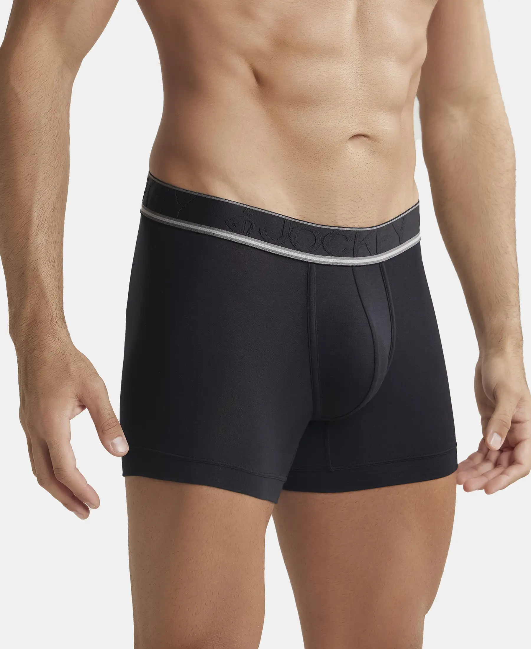 Tencel Micro Modal Elastane Stretch Solid Trunk with Natural StayFresh Properties - Black - Image 2