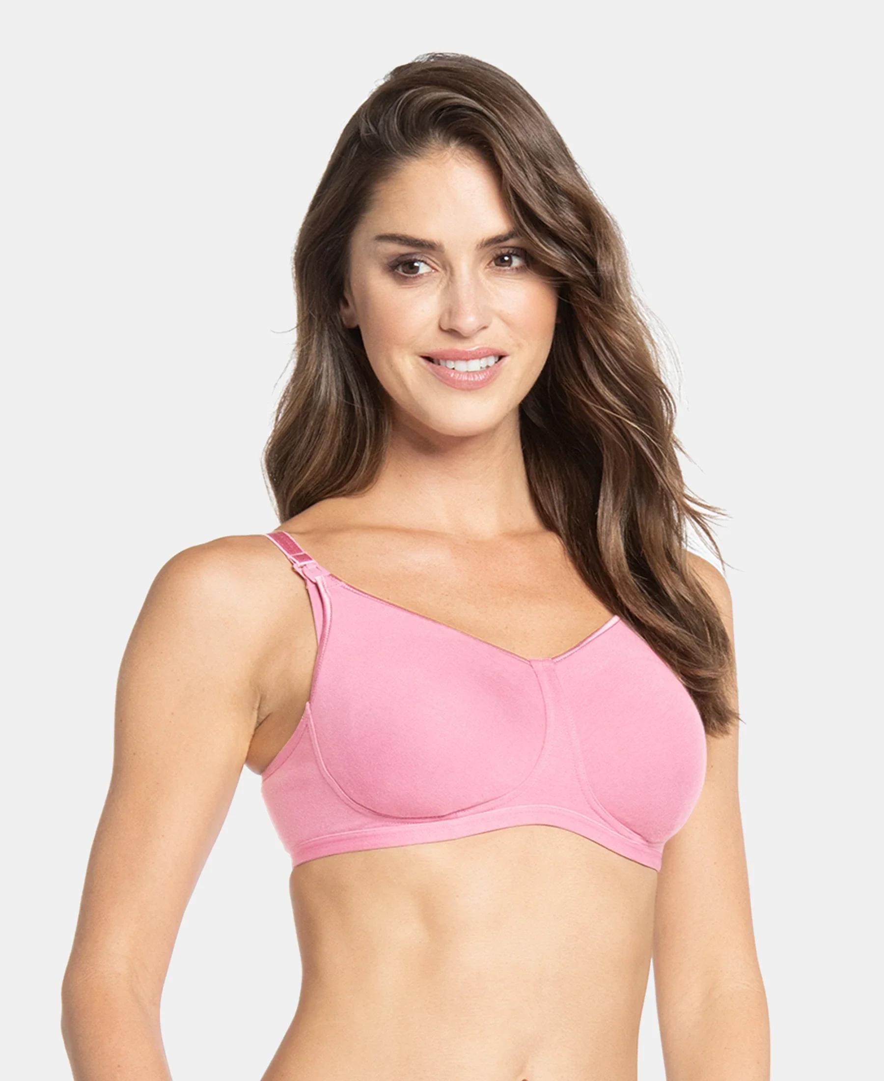Wirefree Non Padded Super Combed Cotton Elastane Stretch Full Coverage Nursing Bra with Front Clasp Opening - Rose Wine - Image 2