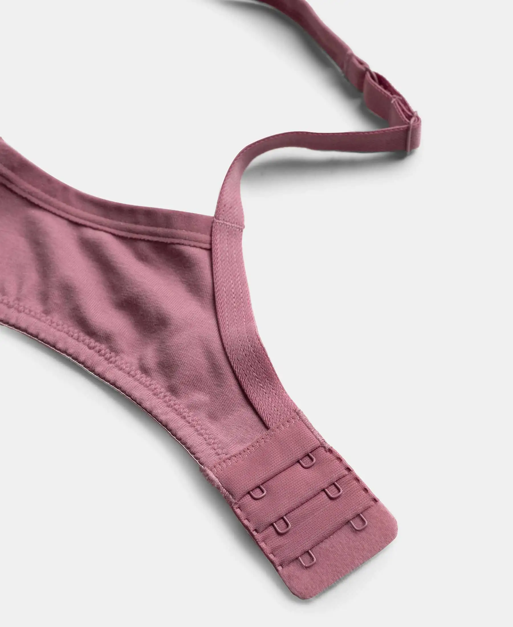 Wirefree Padded Super Combed Cotton Elastane Stretch Medium Coverage T-Shirt Bra with Lace Styling - Heather Rose - Image 11