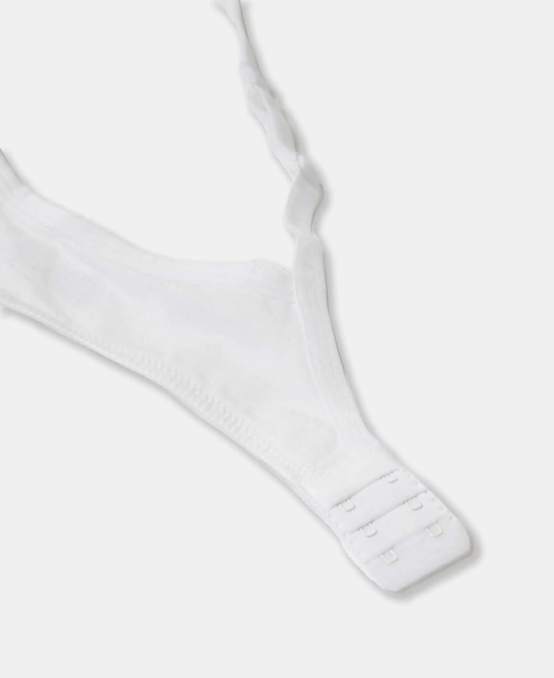 Wirefree Padded Super Combed Cotton Elastane Stretch Medium Coverage T-Shirt Bra with Lace Styling - White - Image 12